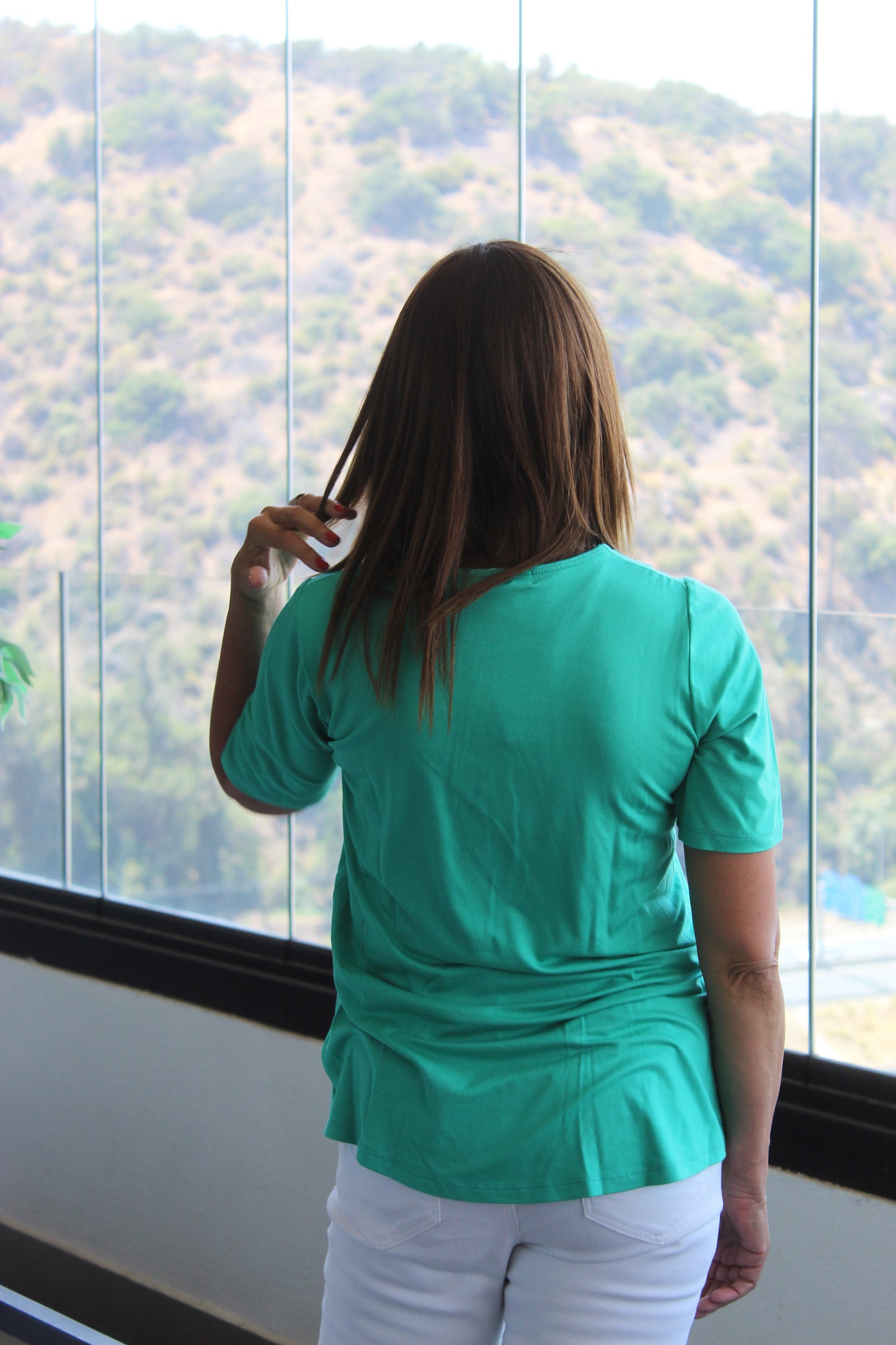 Polera Bordada Verde